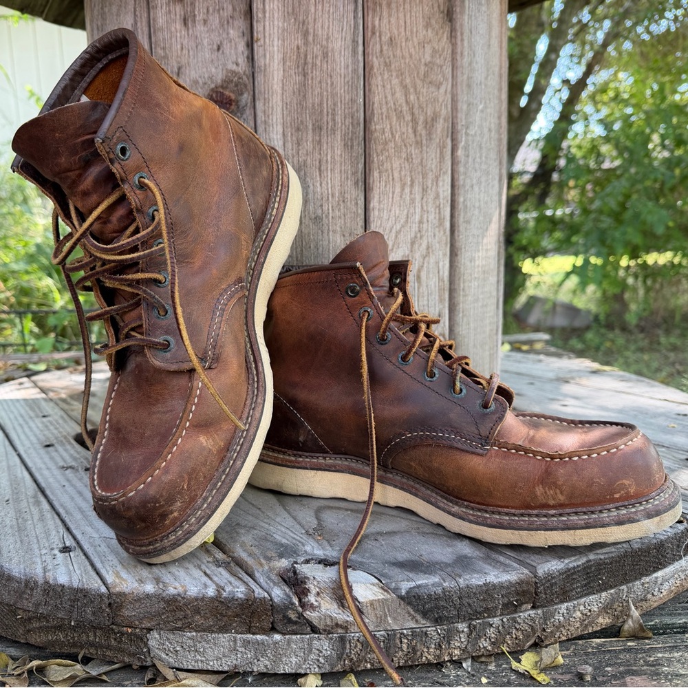 RED WING HERITAGE 1907 6” Classic Moc Mens Boot 11.5D Copper Rough&Tough Leather